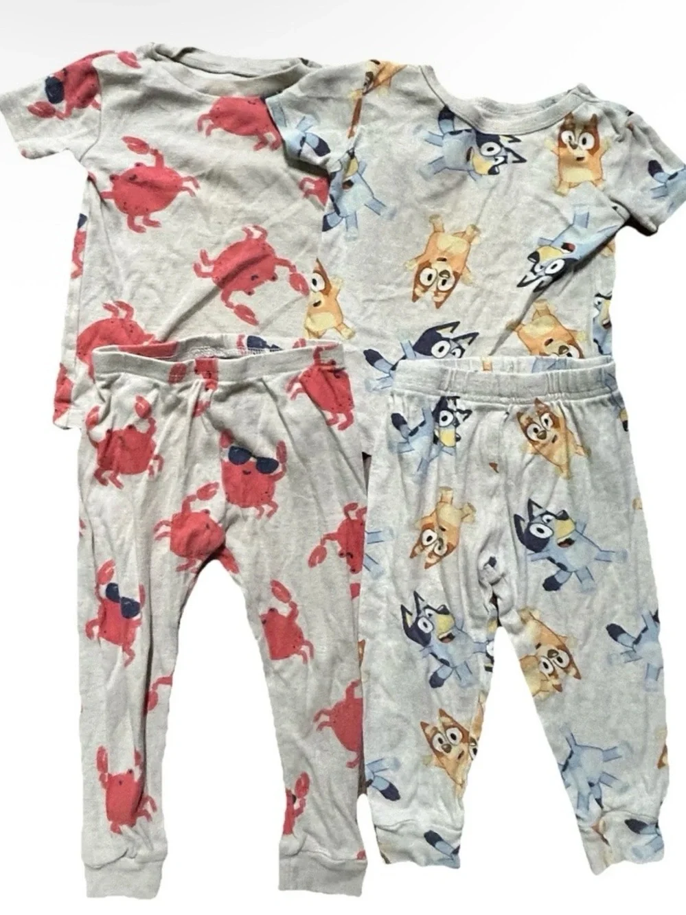 Toddler Pajama Sets Bluey Bingo Crabs Short Sleeve Long Pants Size 2T